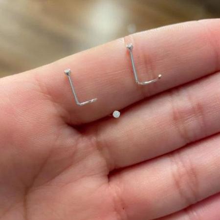 Piercing Nostril Nariz Prata Legítima 925 ZIrcônia 1mm Brilhante - VISUJÓIAS