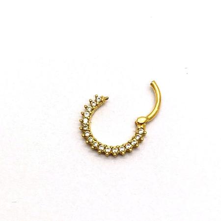 Piercing Hélix Tragus Daith Ouro Meia Argola Cravejadas Zircônia Ouro 18k -  Virtuale Shopping