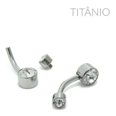 Imagem de Piercing Para Umbigo Em Titânio Astm136 Com Zirconia Cristal