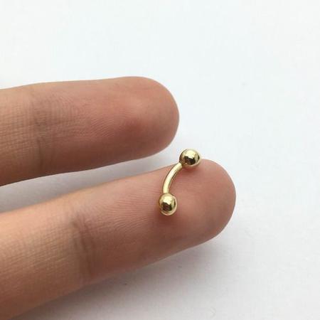 Piercing De Sobrancelha Bolinha Em Ouro 18k