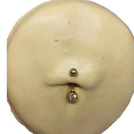 Piercing Umbigo Zircônia Garra Dourado Titânio - Tribal