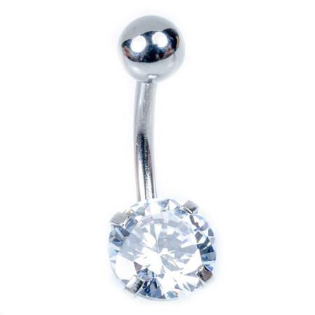 Piercing Umbigo com Pedra Redonda Azul