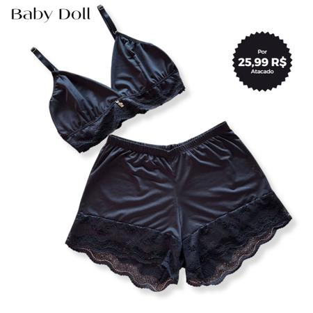 Baby doll feminino sexy com detalhes em renda - Sedução - Baby Doll / Short  Doll - Magazine Luiza