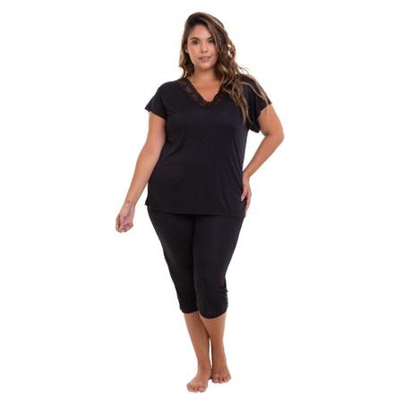 Imagem de Pijama Capri Liganete Preto Sepie 2470 Plus Size