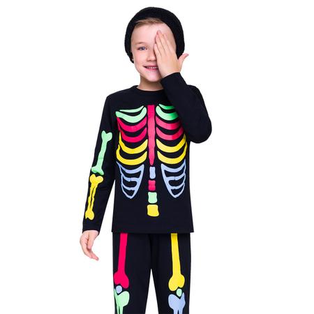 Pijama esqueleto infantil menino colorido brilha escuro - VEGGI - Pijama Infantil - Magazine Luiza