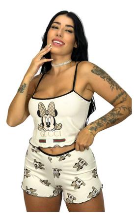 Pijama Feminino Short E Cropped Alcinha