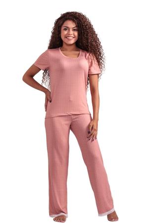 Imagem de Pijama Feminino Calça E Blusa Manga Curta Verão Inverno