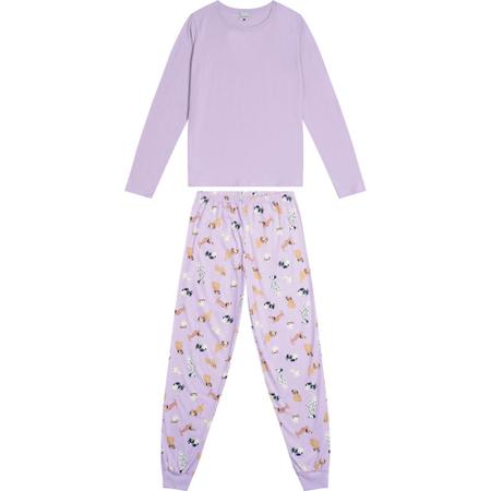 Imagem de Pijama Feminino Meia Malha Manga Longa Malwee Ref. 117595