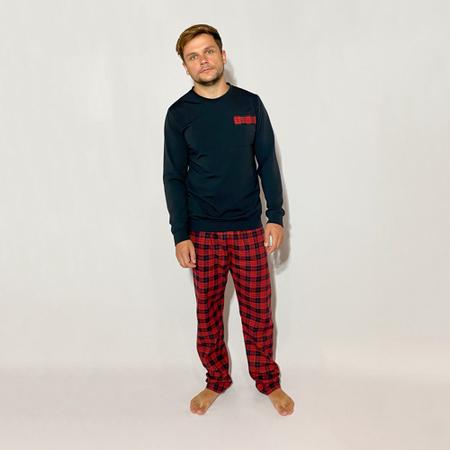 Pijama Feminino Xadrez Vermelho E Preto Abertura Com Botões + Pantufa  Feminino Xadrez Vermelho e Preto