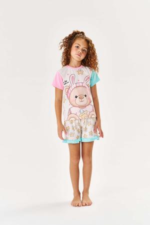 Imagem de Pijama Infantil Cinti Verão Shorts e Blusa Ursinha Rosa