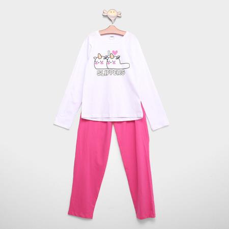 Imagem de Pijama Infantil Duzizo Brilha no Escuro Slippers Menina