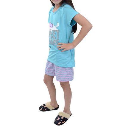 Imagem de Pijama Infantil Feminino Danka Curto Azul - 0110023