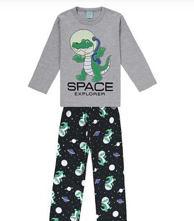 Imagem de Pijama Infantil Masculino Inverno Space Explorer Brilha no Escuro Kyly