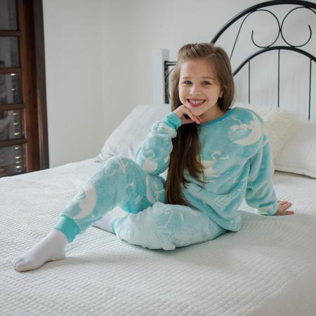 Imagem de Pijama Inverno Fleece Feminino Infantil Brilha No Escuro