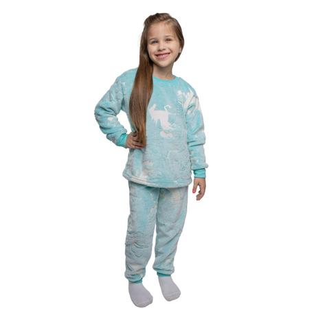 Imagem de Pijama Inverno Fleece Feminino Infantil Brilha No Escuro