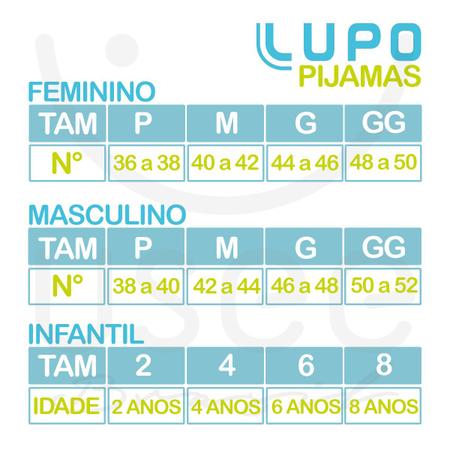 Pijama Feminino Longo Aberto Lupo (24412-001) 100% Algodão 