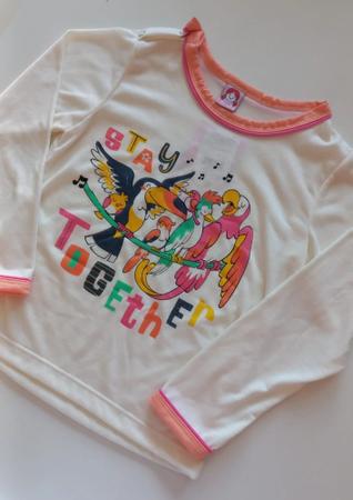 Imagem de Pijama Longo Infantil Feminino Pássaros - Turma Da Mal