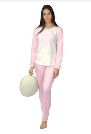 Imagem de Pijama Longo Leve Blusa Comprida Inverno Estampado Feminino