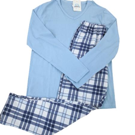 Imagem de Pijama Masculino Adulto Longo 100% Algodão Inverno