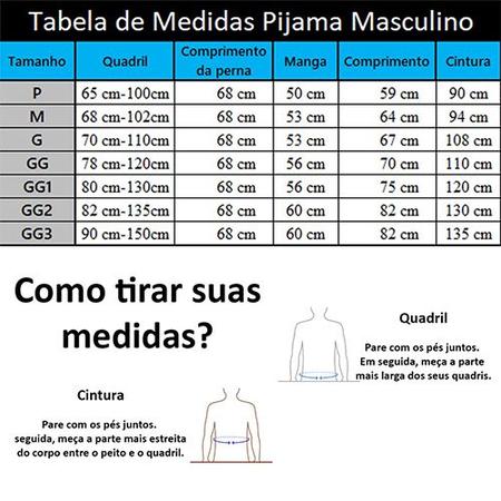 Imagem de Pijama Masculino Inverno Liso Longo Manga Longa P M G GG G1 G2 G3