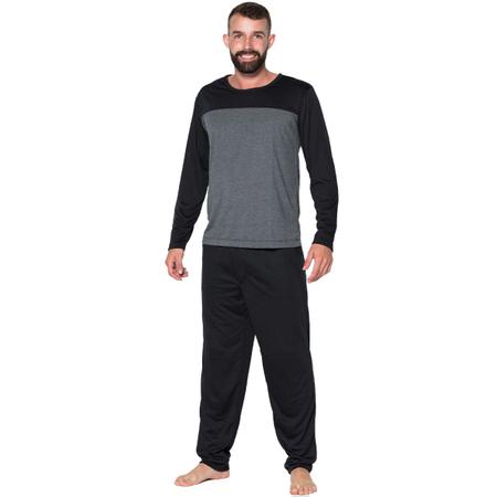 Imagem de Pijama Masculino Longo Vekyo Modas Inverno Bicolor Confortável Roupa de Dormir Blusa e Calça