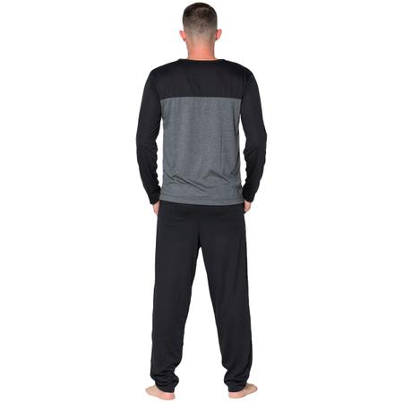 Imagem de Pijama Masculino Longo Vekyo Modas Inverno Bicolor Confortável Roupa de Dormir Blusa e Calça