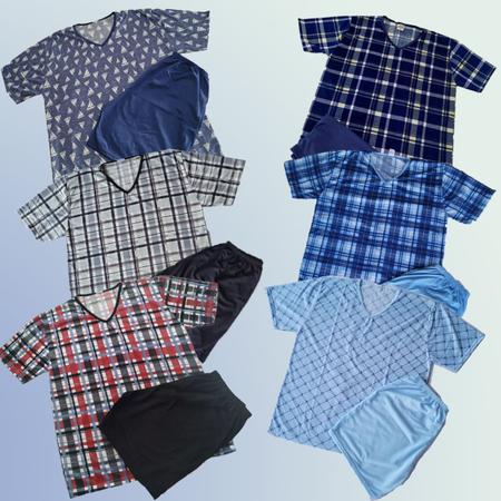 Imagem de Pijama Masculino Manga Curta Camisa Gola V + Short