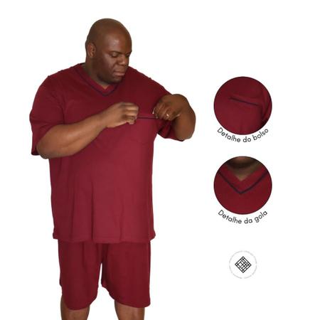 Imagem de Pijama masculino plus size 100% algodão