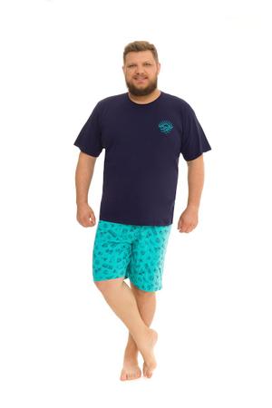 Imagem de Pijama Masculino Plus Size Surf Verão 100% Algodão 