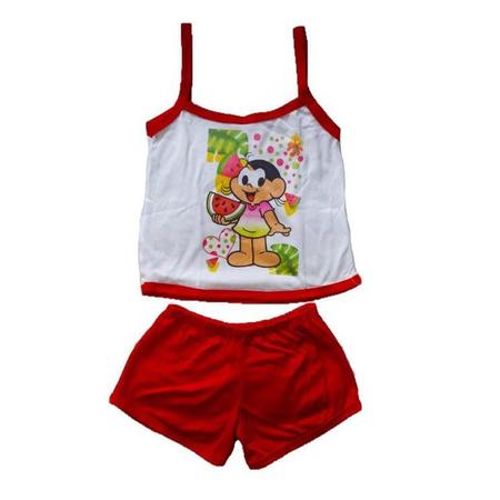 Imagem de Pijama Menina Moça Infantil Feminino Short Regata Malha Conjunto Camiseta Personagens Alcinha Baby Doll Atacado Algodão