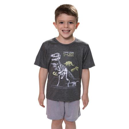 Imagem de Pijama Menino Manga Curta Estampa Dino e Short - Izitex