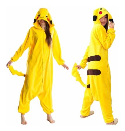 Pijama Pikachu Cosplay Kigurumi Unissex - Original - R$ 156