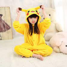 Pijama Fantasia Kigurumi Pikachu Macacão com Capuz Unissex