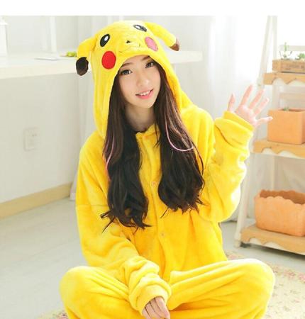 Pijama Pikachu Cosplay Kigurumi Unissex - Original