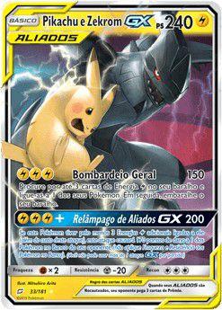 Pikachu E Zekrom GX Pokémon Carta Em Português 33/181 - Deck de Cartas -  Magazine Luiza