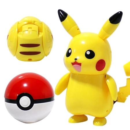 Brinquedo Pokemon Pikachu Articulado Na Pokebola Com Caixa