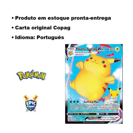 Carta Pokemon Pikachu V Português Card Original Copag