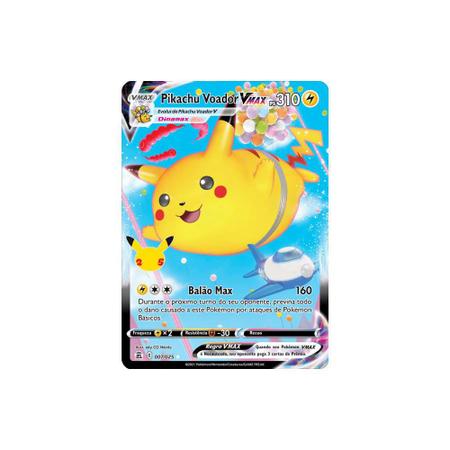 Pikachu Voador V-Max Foil Pokémon Carta Em Português 7/25 - Deck