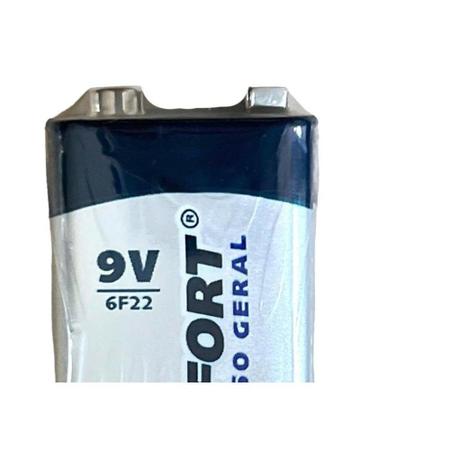 Imagem de Pilha Brasfort Bateria 9V. Cartela Com 1 Peca - 6312 - Kit C/10 Cartelas