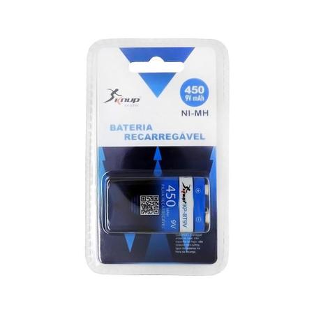Pilha Recarregavel 9V 450Mah Knup Imagem de Pilha Recarregavel 9V 450Mah Knup