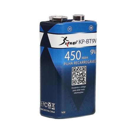 Pilha Recarregavel 9V 450Mah Knup Imagem de Pilha Recarregavel 9V 450Mah Knup