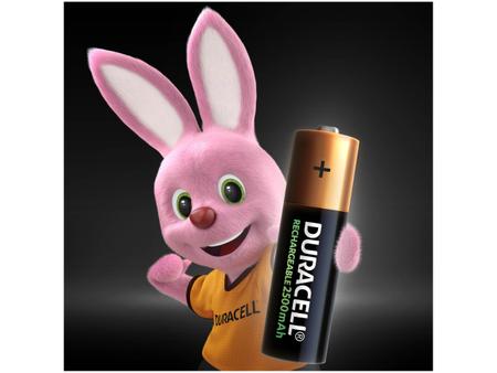 Pilha Recarregável AA Pequena 2500 mAh 2 Unidades - Duracell Imagem de Pilha Recarregável AA Pequena 2500 mAh 2 Unidades