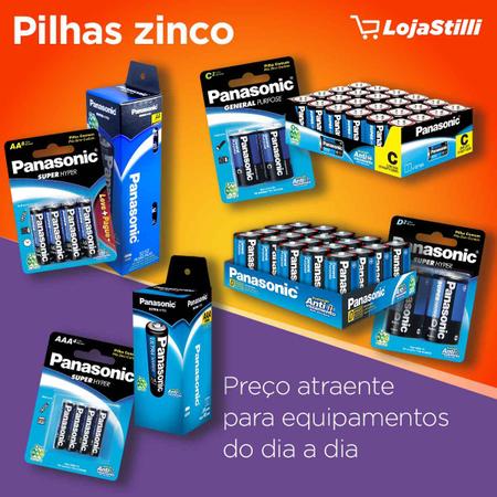 Imagem de Pilha Zinco AA Panasonic Bateria Carvão 2A Pequena 8 unidades