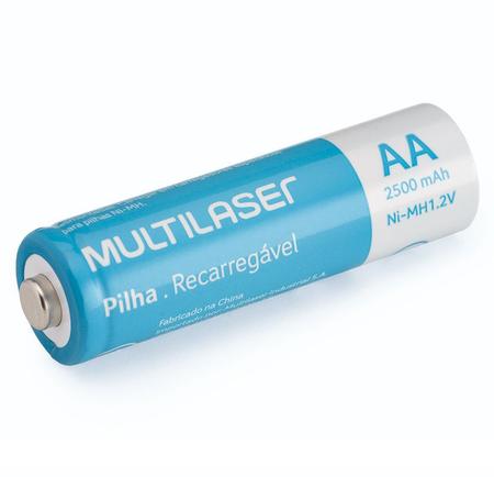 Imagem de Pilhas AA Recarregáveis 2500 Mah 4 Unidades Multilaser