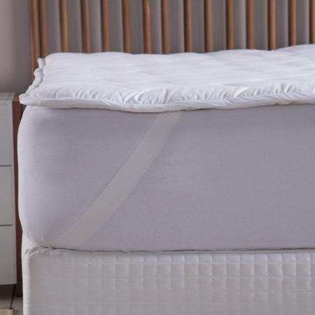 Imagem de Pillow Top Casal Protetor Colchão 188x138x40cm Altura 200 Fios 100% Algodão Macio Volumoso
