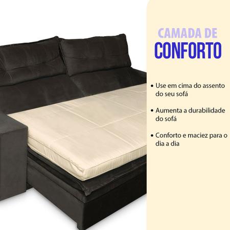 Imagem de Pillow Top para Sofá Retrátil e Reclinável de Fibras Macias Futon Almofada  90x180cm - BF Colchões