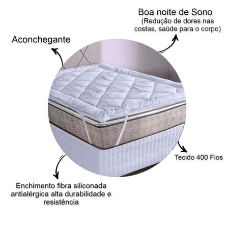 Imagem de Pillow Top Protetor De Colchão Cama Casal Queen King Box Protetor Macio