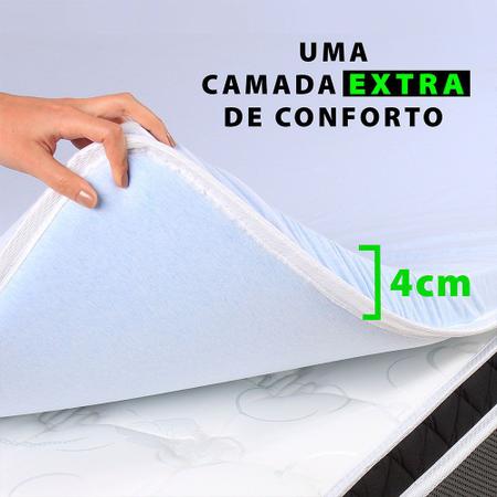 Imagem de Pillow Top Solteirão Espuma da Nasa Viscoelástico Extra Conforto Maciez 4cm - BF Colchões