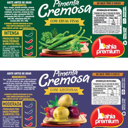 Imagem de Pimenta Jalapeño Molho Cremoso Picância Suve Churrasco 200ml Bahia Premium Sabores Variados 8Un