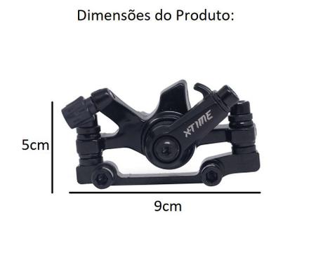 Imagem de Pinça Disco de Freio Mecânico Dianteiro 160mm Bicicleta X-Time Preto